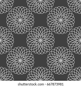 Minimalist abstract background. Black and white seamless vintage lace pattern. Floral seamless background for dress, manufacturing, wallpapers, print, gift wrap and scrapbooking.