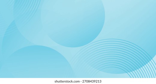 Minimalistischer abstrakter Hintergrund in blauen und weißen Farbverlauf-Tönen mit dynamischem und modernem Kreis- und gebogenem Liniendesign. Abstrakter Hintergrund mit Kreis-Effekt-Stil. VOL.5