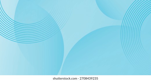 Minimalist Abstract Background in Blue and White Gradient Shades with Dynamic and Modern Circle and Curved Line Design. Abstract background with circle effect style.