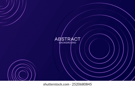 A minimalist abstract background with concentric circles in shades of purple on a dark blue background.