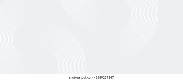 Minimalist abstract background with curved, concentric wave patterns in soft gray tones. Modern, sleek, and futuristic design, perfect for digital art, branding, presentations, or wallpapers