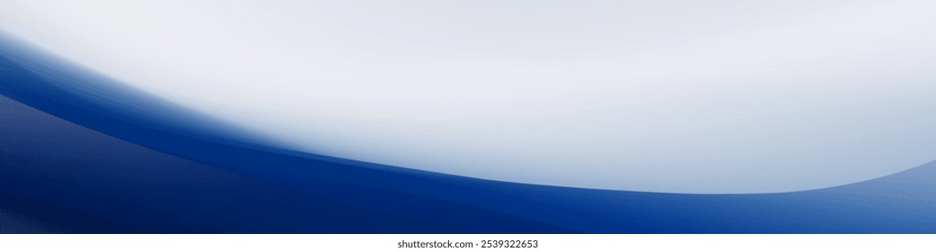 A minimalist abstract background with a curved line separating a light blue gradient from a dark blue one. The background creates a sense of depth and fluidity.