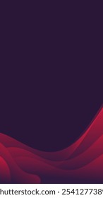 A minimalist abstract background with a deep purple backdrop and a gradient of red wavy lines that flow from the bottom right corner to the top left.