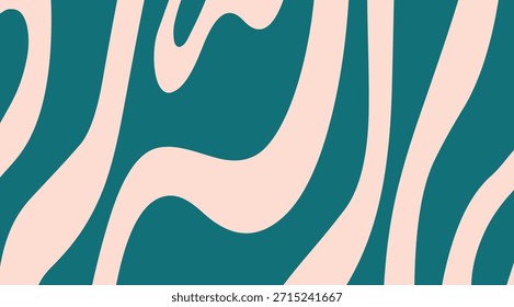 A minimalist abstract background features organic, wavy stripes in soft blush pink against a deep teal backdrop, creating a fluid and modern visual design perfect for graphic resources or