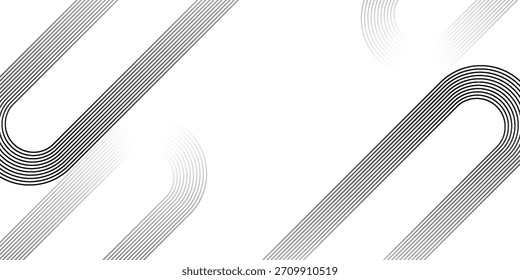 Un fondo abstracto minimalista con líneas paralelas negras y grises que forman caminos curvos y diagonales sobre una superficie blanca. Las líneas se desvanecen en un gradiente, creando una sensación de movimiento.