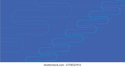 Um plano de fundo abstrato minimalista com um padrão diagonal de linhas azuis interconectadas e formas geométricas em um plano de fundo azul sólido.