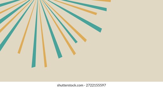 Un fondo abstracto minimalista con un abanico de líneas azules y naranjas que irradian desde la esquina superior izquierda, sobre un fondo beige claro y limpio, creando una sensación de movimiento y diseño moderno.