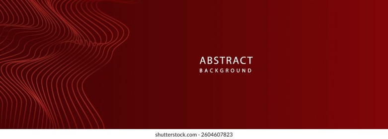 Minimalist abstract background featuring flowing red wave lines on a deep red gradient. Ideal for banners, presentations, and digital designs.