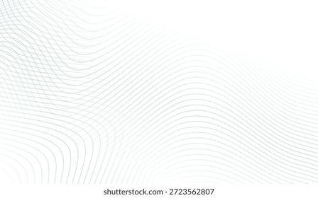 Minimalist abstract background featuring a flowing grid pattern of soft gray and white wavy lines, creating a modern and elegant digital design perfect for technology and business presentations