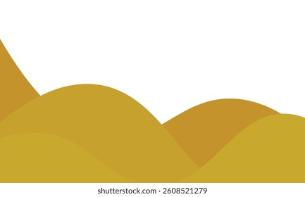 Minimalist abstract background featuring golden rolling hills under a clean white sky. Perfect for use in presentations, banners, or modern digital designs.