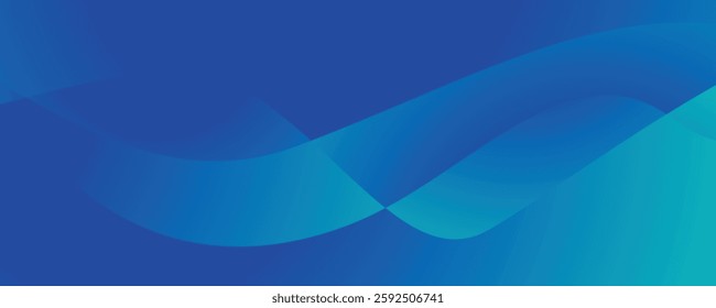 Minimalist abstract background featuring layered blue waves with soft gradient transitions, evoking a sense of depth and motion