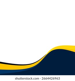 A minimalist, abstract background featuring multiple wavy lines and a solid shape in blue and yellow. Perfect for presentations and modern designs.