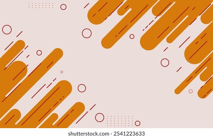 Un fondo abstracto minimalista con Formas geométricas naranjas y rojas sobre un fondo blanco.