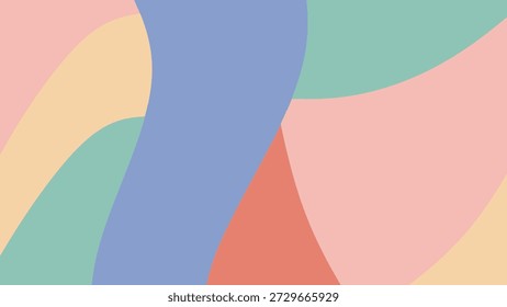 Fondo abstracto minimalista con Formas onduladas orgánicas y colores pastel suaves para el Diseño gráfico creativo moderno