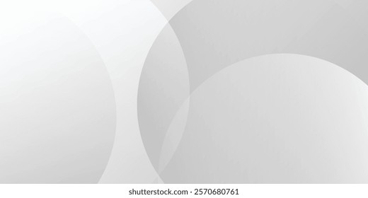 A minimalist abstract background featuring overlapping curves and circular shapes in various shades of gray simple art