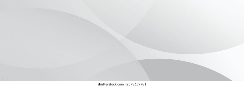 Minimalist abstract background featuring overlapping curves and circular shapes in varying shades of gray, creating a subtle gradient and subtle depth. vector ilustration
