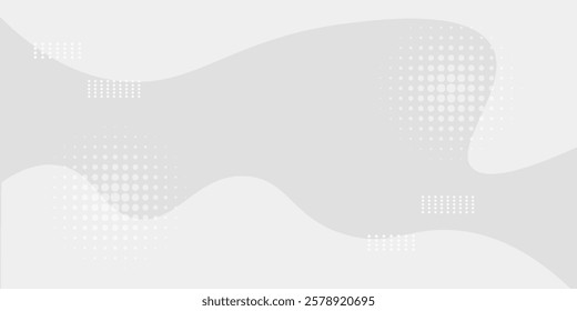 A minimalist abstract background featuring overlapping curves and circular shapes in various shades of gray, creating a smooth gradient and subtle depth