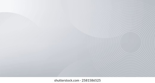 A minimalist abstract background featuring overlapping curves and circular shapes in various shades of gray, creating a smooth gradient and subtle depth
