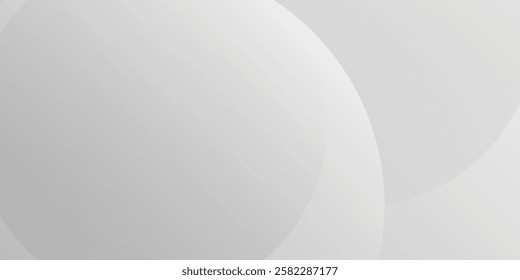 A minimalist abstract background featuring overlapping curves and circular shapes in various shades of gray,