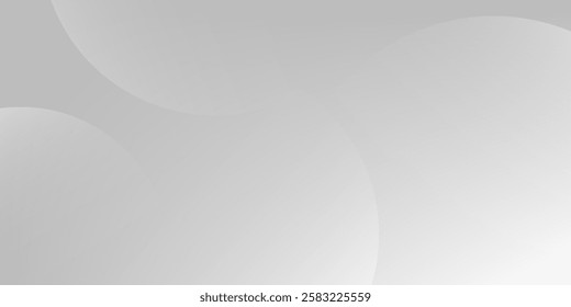 A minimalist abstract background featuring overlapping curves and circular shapes in various shades of gray, creating a smooth gradient and subtle depth