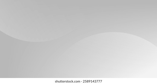 A minimalist abstract background featuring overlapping curves and circular shapes in various shades of gray, creating a smooth gradient and subtle depth