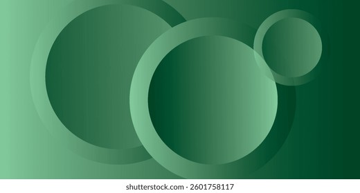 minimalist abstract background featuring overlapping curves and circular shapes in various shades of green