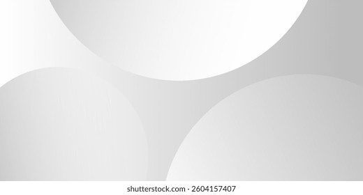 A minimalist abstract background featuring overlapping curves and circular shapes in various shades of gray