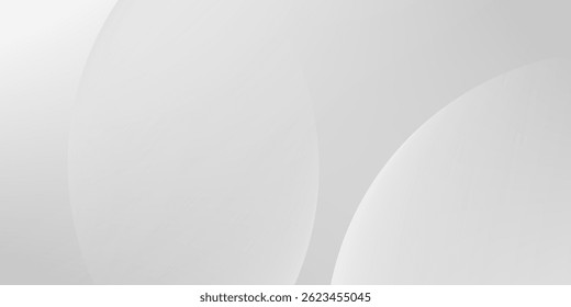 A minimalist abstract background featuring overlapping curves and circular shapes in various shades of gray, creating a smooth gradient and subtle depths.