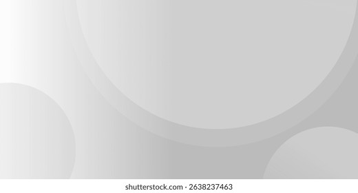 A minimalist abstract background featuring overlapping curves and circular shapes in various shades of gray, creating a smooth gradient and subtle depth