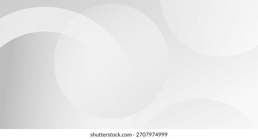 A minimalist abstract background featuring overlapping curves and circular shapes in various shades of gray, creating a smooth gradient and subtle depth
