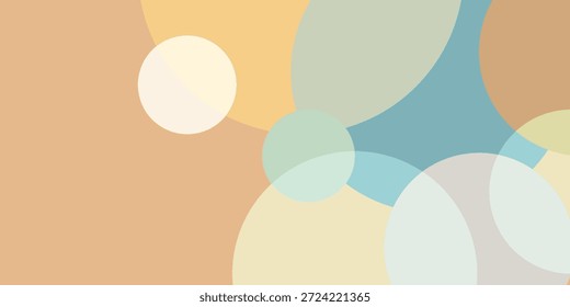 A minimalist abstract background featuring overlapping circles in muted pastel tones.