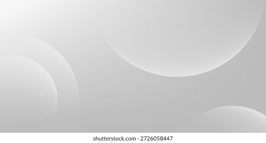 Ein minimalistischer abstrakter Hintergrund mit überlappenden Kurven und kreisförmigen Formen in verschiedenen Grautönen, die einen glatten Farbverlauf und subtile Tiefe