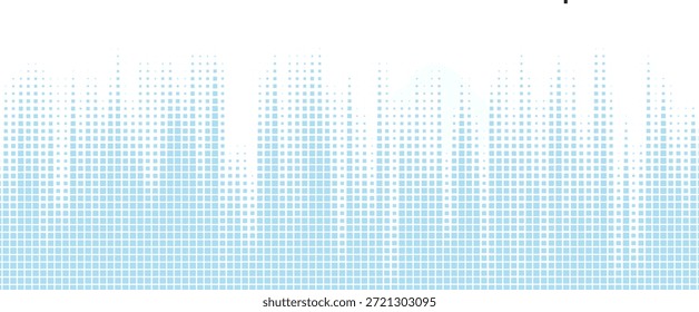 Um fundo abstrato minimalista com um padrão quadrado azul pálido que desaparece em branco no topo, criando um efeito de gradiente sutil adequado para design gráfico moderno e arte digital