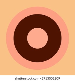 Ein minimalistischer abstrakter Hintergrund mit perfekt ausgerichteten konzentrischen Kreisen in einer warmen und einladenden Farbpalette, ideal für moderne Designprojekte.