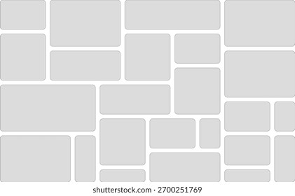 Minimalist Abstract Background Featuring Rounded Rectangles and Squares in a Clean Layout Design for Modern Applications and Creative Projects