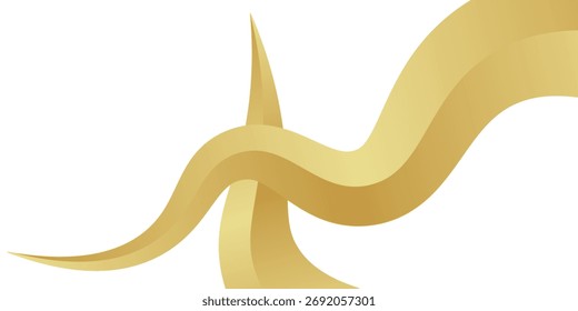 Minimalist abstract background featuring smooth golden wave shapes on a clean white backdrop. The design conveys luxury, elegance, and modern sophistication.