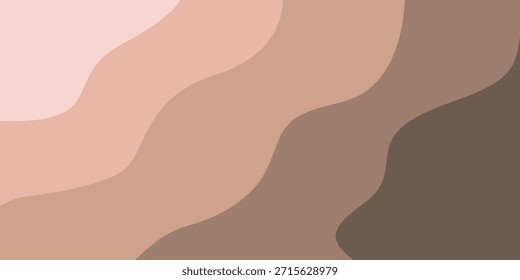 Um fundo abstrato minimalista com ondas suaves e fluidas em vários tons de marrom e bege, criando uma sensação de profundidade e calma.