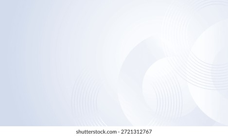 Um fundo abstrato minimalista com padrões circulares brancos suaves e linhas concêntricas sutis em um gradiente azul claro suave, ideal para aplicações de design digital limpo e moderno e
