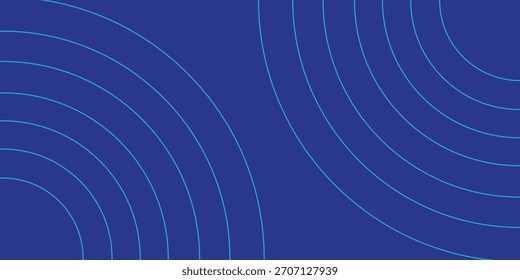 Um plano de fundo abstrato minimalista com linhas curvas concêntricas finas e azuis claras em uma superfície azul escura, criando um padrão semelhante a uma onda.