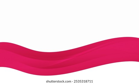 Um fundo abstrato minimalista com uma onda rosa vibrante fluindo através da parte inferior de uma tela branca.