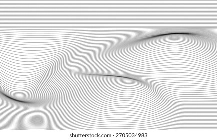 Fundo abstrato minimalista com um padrão de onda com um sutil gradiente cinza, criando um design moderno e elegante.