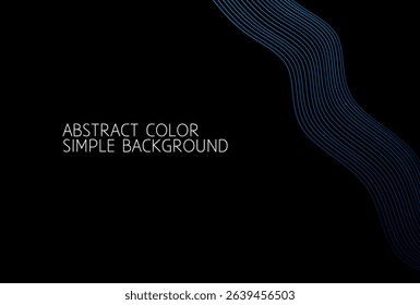 Minimalist abstract background with flowing blue lines on black backdrop. Modern, elegant, versatile template for business or digital use.