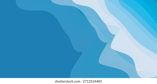 Un fondo abstracto minimalista con ondas fluidas de azul y blanco, creando una sensación de profundidad y movimiento.