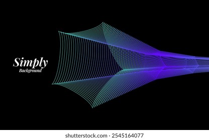 A minimalist abstract background with a gradient of blue and green lines, creating a dynamic and futuristic effect.