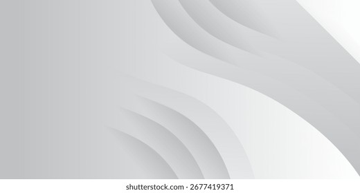 Fondo abstracto minimalista con Formas de onda degradadas grises y blancas. Diseño elegante, moderno, limpio y profesional perfecto para los negocios