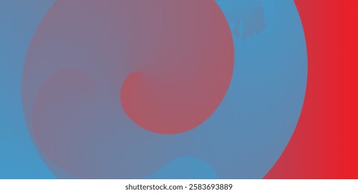 Minimalist abstract background with large overlapping red and blue curvy, swirly shapes. Modern geometric design with soft gradient effect, perfect for branding, presentations or digital artwork.