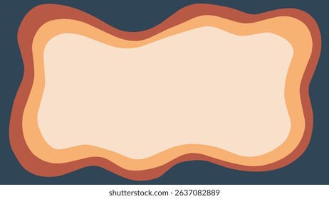 Minimalist abstract background with layered wavy frame in retro earth tones. Perfect for certificates, invitations, posters, or digital prints.