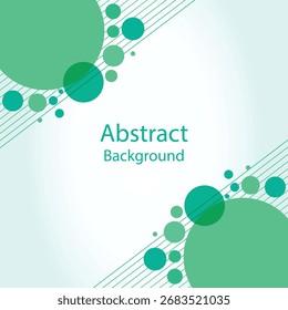 Minimalist Abstract Background with Mint Green Circles and Lines