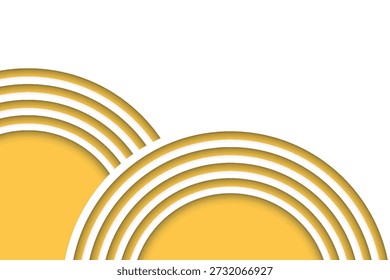 Fondo abstracto minimalista con diseño geométrico de círculo amarillo moderno. Concepto de fondo simple para la presentación, folleto, certificado y tarjeta. EPS. 4