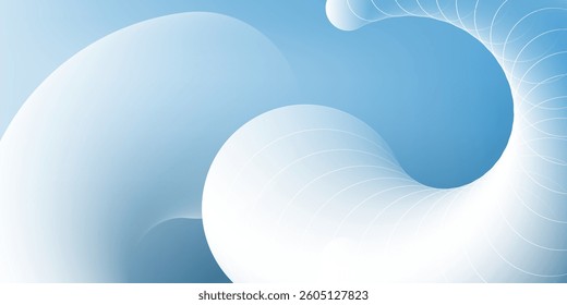 Minimalist abstract background with overlapping curvy blue and grey circular 3d shapes. Modern geometric design with a soft gradient effect, perfect for branding, presentations or digital artwork.